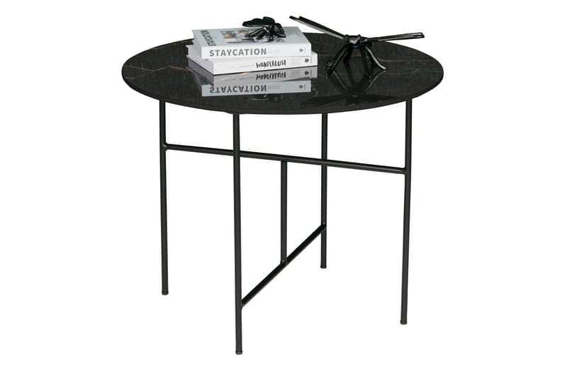Soffbord Viboda 60 cm Runt Marmormönster - Svart - Möbler - Bord & matgrupp - Soffbord