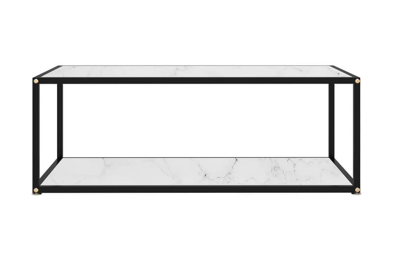 Soffbord vit 100x50x35 cm härdat glas - Vit - Soffbord - Marmorbord