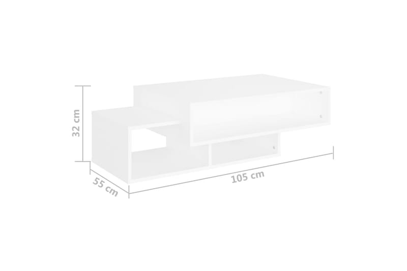 Soffbord vit 105x55x32 cm spånskiva - Vit - Soffbord