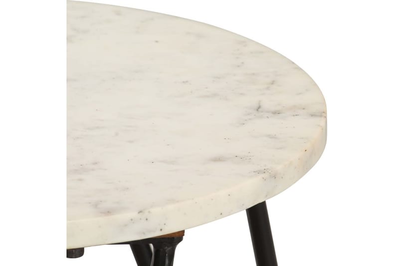 Soffbord vit 40x40x40 cm äkta sten med marmorstruktur - Vit - Marmorbord - Soffbord