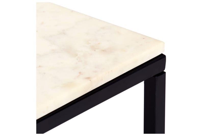 Soffbord vit 60x60x35 cm äkta sten med marmorstruktur - Vit - Marmorbord - Soffbord