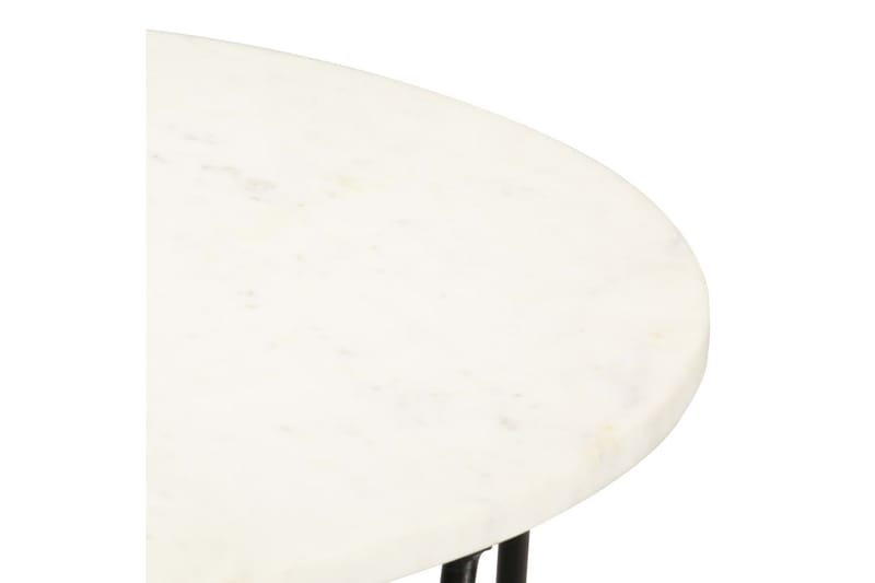 Soffbord vit 65x65x42 cm äkta sten med marmorstruktur - Vit - Marmorbord - Soffbord