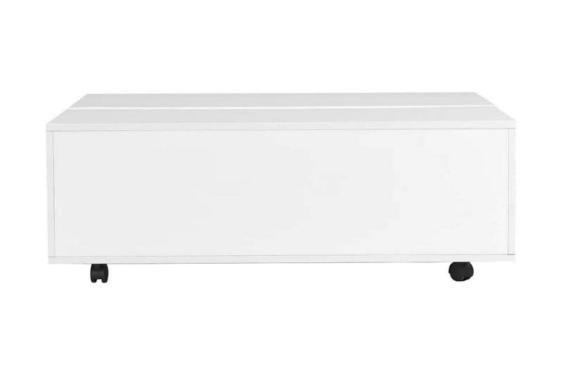 Soffbord vit högglans 100x100x35 cm - Vit - Soffbord