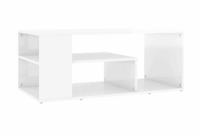 Soffbord vit högglans 100x50x40 cm spånskiva - Vit - Soffbord