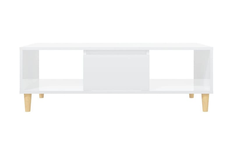 Soffbord vit högglans 103,5x60x35 cm spånskiva - Vit - Soffbord