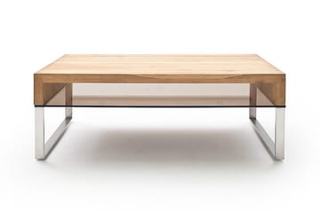 Soffbord Vovary 110 cm med Förvaring Hylla - Glas/Natur/Metall - Möbler - Bord & matgrupp - Soffbord
