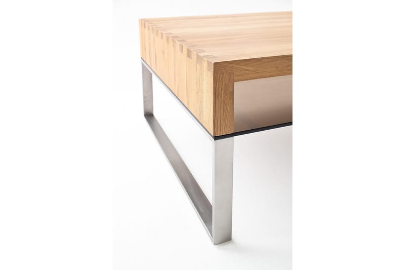 Soffbord Vovary 110 cm med Förvaring Hylla - Glas/Natur/Metall - Möbler - Bord & matgrupp - Soffbord