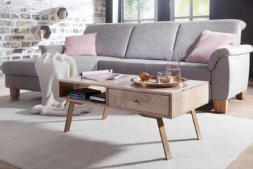 Soffbord Weikko 95 cm med Förvaring Låda + Hylla - Massivt Trä - Möbler - Bord & matgrupp - Soffbord
