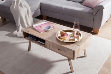 Soffbord Weikko 95 cm med Förvaring Låda + Hylla - Massivt Trä - Möbler - Bord & matgrupp - Soffbord