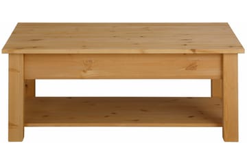 Soffbord Yamina 100 cm med Förvaring 2 Lådor + Hylla - Brun - Möbler - Bord & matgrupp - Soffbord