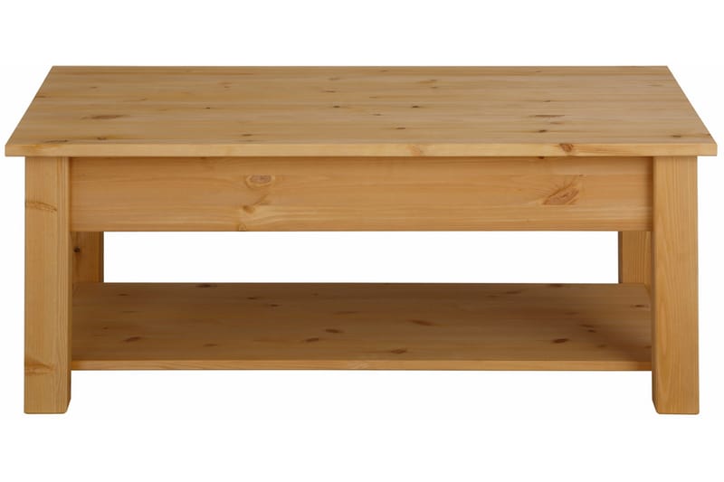 Soffbord Yamina 100 cm med Förvaring 2 Lådor + Hylla - Brun - Soffbord
