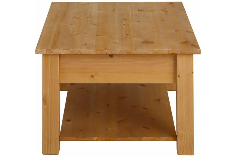 Soffbord Yamina 100 cm med Förvaring 2 Lådor + Hylla - Brun - Möbler - Bord & matgrupp - Soffbord