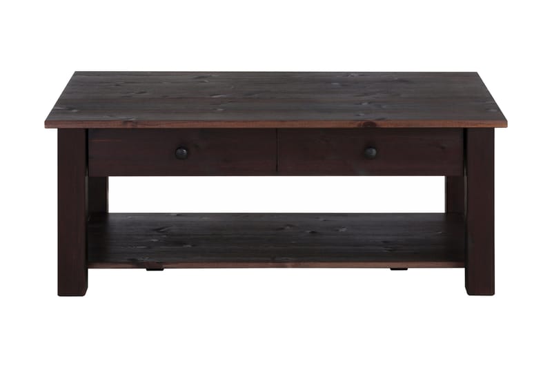 Soffbord Yamina 100 cm med Förvaring 2 Lådor + Hylla - Svart - Möbler - Bord & matgrupp - Soffbord