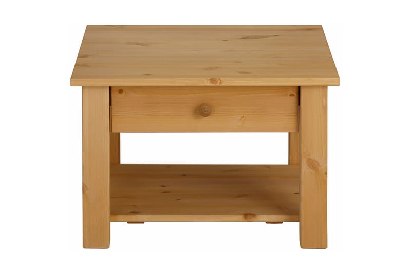 Soffbord Yamina 60 cm med Förvaring Låda + Hylla - Brun - Möbler - Bord & matgrupp - Soffbord
