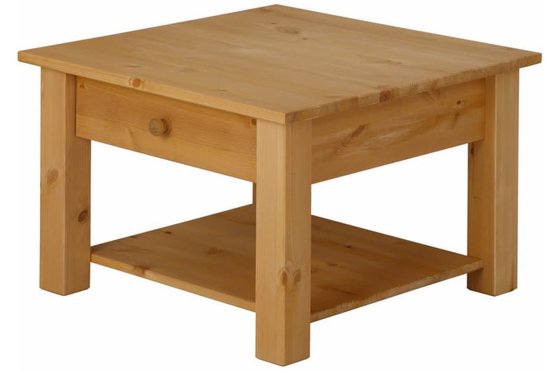 Soffbord Yamina 60 cm med Förvaring Låda + Hylla - Brun - Möbler - Bord & matgrupp - Soffbord