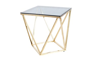 Soffbord Yealand 50 cm - Rökfärgat Glas/Guld - Möbler - Bord & matgrupp - Soffbord