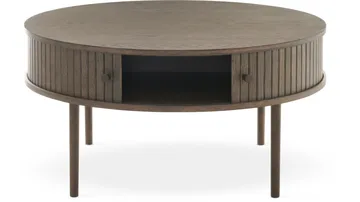 Soffbord Yngvar Ø90 cm - Brun Belfort-finish - Möbler - Bord & matgrupp - Soffbord - Soffbord med förvaring
