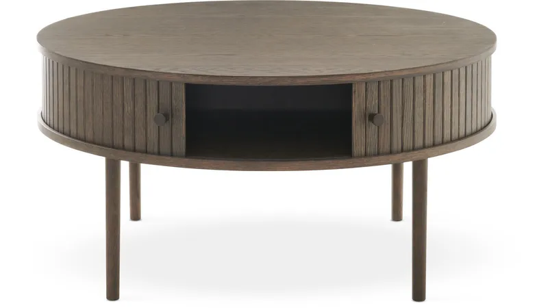 Soffbord Yngvar Ø90 cm - Brun Belfort-finish - Möbler - Bord & matgrupp - Soffbord - Soffbord med förvaring