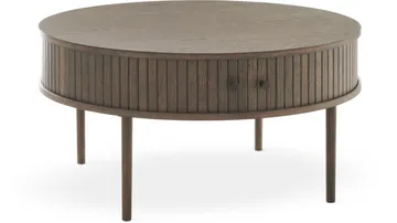 Soffbord Yngvar Ø90 cm - Brun Belfort-finish - Möbler - Bord & matgrupp - Soffbord - Soffbord med förvaring