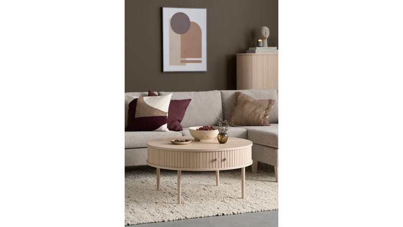 Soffbord Yngvar Ø90 cm - Vitpigmenterad ek - Möbler - Bord & matgrupp - Soffbord