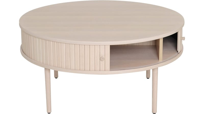 Soffbord Yngvar Ø90 cm - Vitpigmenterad ek - Möbler - Bord & matgrupp - Soffbord