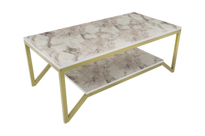 Soffbord Zakkum 60x45,8x120 cm - Guld/Vit - Möbler - Bord & matgrupp - Soffbord