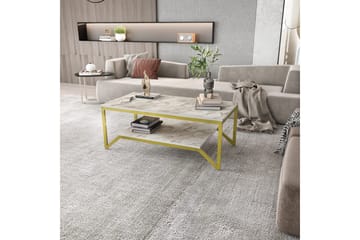 Soffbord Zakkum 60x45,8x120 cm - Guld/Vit - Möbler - Bord & matgrupp - Soffbord