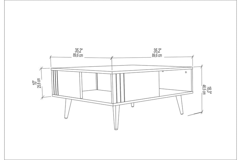 Soffbord Zakkum 89,6x46,5x89,6 cm - Brun - Soffbord