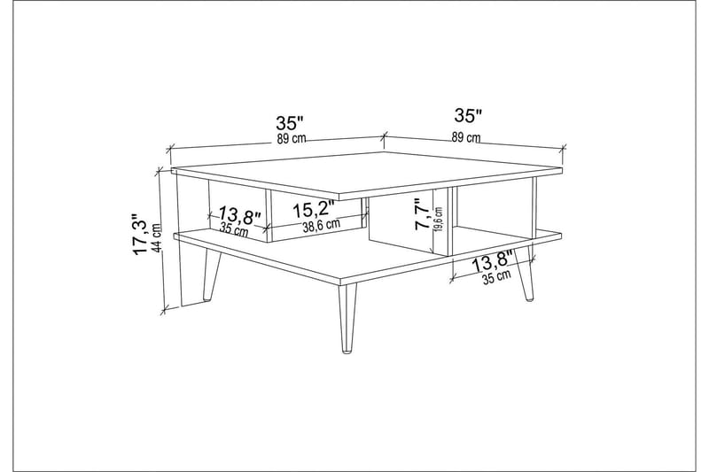 Soffbord Zakkum 89x44x89 cm - Ek - Soffbord