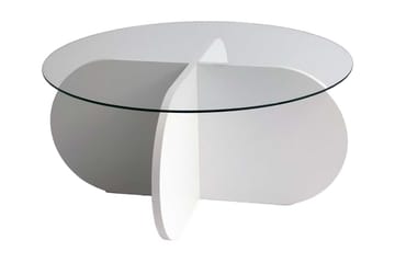 Soffbord Zalumi 75x35x75 cm Runt - Vit - Möbler - Bord & matgrupp - Soffbord