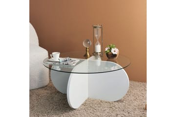 Soffbord Zalumi 75x35x75 cm Runt - Vit - Möbler - Bord & matgrupp - Soffbord