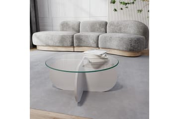 Soffbord Zalumi 75x35x75 cm Runt - Vit - Möbler - Bord & matgrupp - Soffbord
