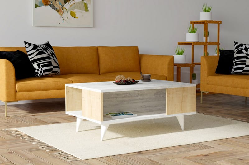 Soffbord Zimona 90x39,5x90 cm - Vit - Möbler - Bord & matgrupp - Soffbord