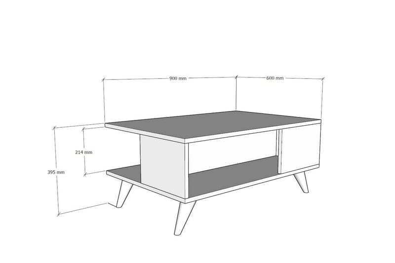 Soffbord Zimona 90x39,5x90 cm - Vit - Soffbord