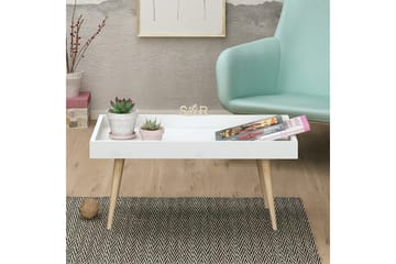 Soffbord Zonata 80 cm - Vit/Natur - Möbler - Bord & matgrupp - Soffbord