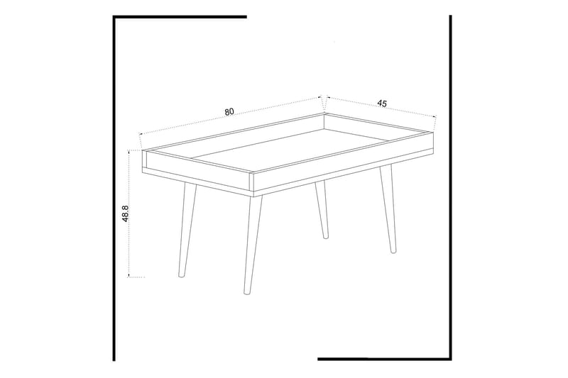 Soffbord Zonata 80 cm - Vit/Natur - Soffbord