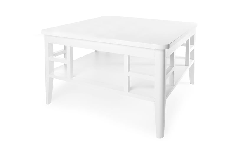 Soffbord Piteå 80 cm med Förvaring Hylla Vit - Vit - Soffbord - Soffbord med förvaring
