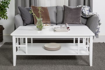 Soffbord Piteå 130 cm med Förvaring Hylla Vit - Vit - Möbler - Bord & matgrupp - Soffbord - Soffbord med förvaring