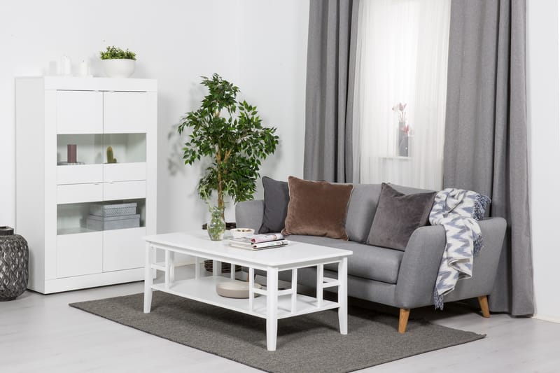 Soffbord Piteå 130 cm med Förvaring Hylla Vit - Vit - Möbler - Bord & matgrupp - Soffbord - Soffbord med förvaring