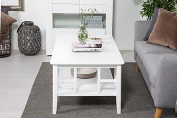 Soffbord Piteå 130 cm med Förvaring Hylla Vit - Vit - Möbler - Bord & matgrupp - Soffbord - Soffbord med förvaring