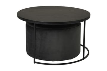 Soffbord Pisana 80 cm Runt med Puff - Svart - Möbler - Bord & matgrupp - Soffbord