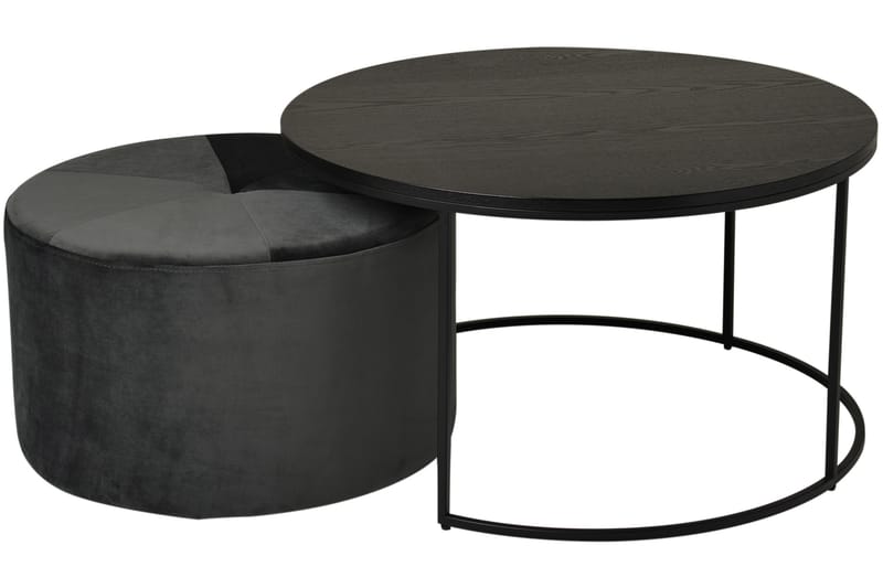 Soffbord Pisana 80 cm Runt med Puff - Svart - Möbler - Bord & matgrupp - Soffbord
