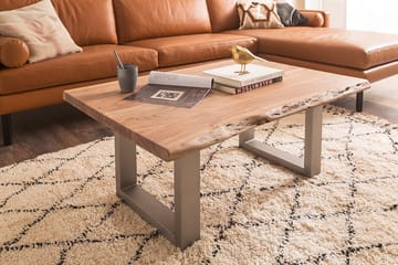 Soffbord Pomaire 110 cm Ben U-form - Natur/Grå - Möbler - Bord & matgrupp - Soffbord