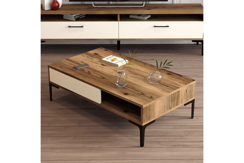 Soffbord Pikach 105x32,6x105 cm - Brun - Soffbord