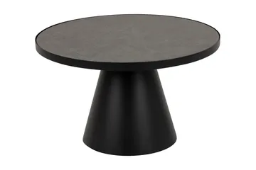 Soli Förlängingsbart Soffbord 66 cm Runt - Glas/Svart/Matt Svart - Möbler - Bord & matgrupp - Soffbord