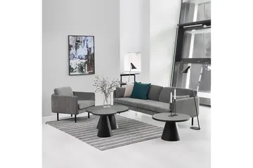 Soli Förlängingsbart Soffbord 66 cm Runt - Glas/Svart/Matt Svart - Möbler - Bord & matgrupp - Soffbord