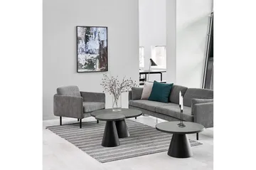 Soli Förlängingsbart Soffbord 66 cm Runt - Glas/Svart/Matt Svart - Möbler - Bord & matgrupp - Soffbord