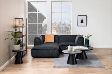 Soli Förlängingsbart Soffbord 66 cm Runt - Glas/Svart/Matt Svart - Möbler - Bord & matgrupp - Soffbord