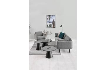 Soli Soffbord 46 cm Runt - Glas/Svart/Matt Svart - Möbler - Bord & matgrupp - Soffbord