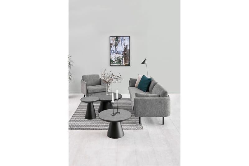 Soli Soffbord 46 cm Runt - Glas/Svart/Matt Svart - Möbler - Bord & matgrupp - Soffbord